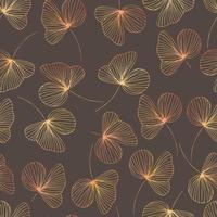 hojas de acuarela de contorno de otoño con patrón transparente de vector degradado. Fondo para telas, estampados, embalajes y postales.