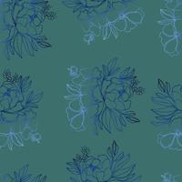 seamless pattern flowers with leaves.Botanical illustration for wallpaper, textile, fabric, clothing, paper, postcards vector