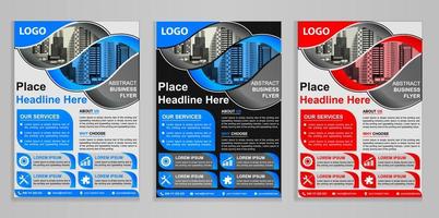 Corporate Business Flyer design. poster brochure pamphlet magazine cover design layout. two colors Multipurpose background  health medical gym fitness travel vector illustration template in A4 size.