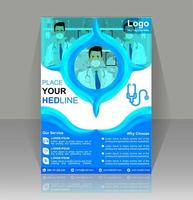 Medical Health flyer design vector template. or Corporate business flyer design. Adapt to poster pamphlet brochure cover layout, two colors Multipurpose flyer background. vector illustration, A4 size