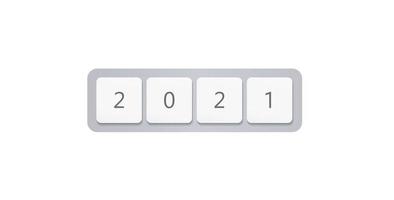 2021 computer keyboard buttons, New Year numbers, cover minimal design for digital business and it vector elements. Isolated vector illustration on white background