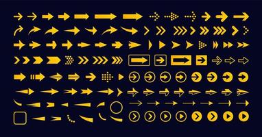 Conjunto de flecha derecha geométrica, icono de vector. icono de puntero, siguiente signo, botón de avance. elementos simples de infografía. navegación y gráfico multimedia para interfaz web vector