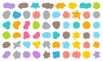 Bloobs shape collection, random abstract stains, color bubble silhouette, irregular liquid shape set, organic wavy fluid, art spot for background, comic speech bubble, vector illustration