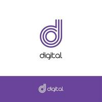 Letter D, elegant logo and monogram for a technologically developing startup, logo concept on a white background for innovative digital products, vector design.