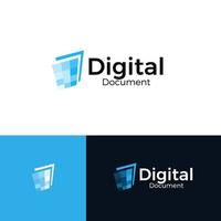 Document digitalization service abstract logo concept, document to digital converter icon. Vector isolated Logo templete