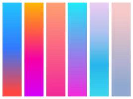 Color gradient set, modern unusual colors, vector palette template.