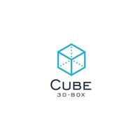 Cube icon. 3D box sImple flat abstract logo template. Modern emblem idea. Logotype concept design for business. Isolated vector illustration