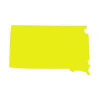 South dakota map on white background vector