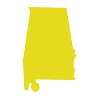 Mapa de Alabama sobre fondo blanco. vector