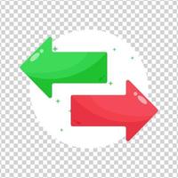 Two way arrow icon on blank background vector