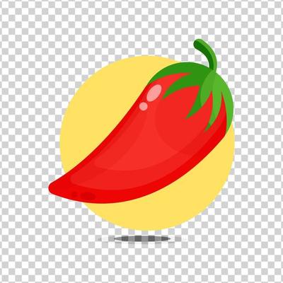 Chili cartoon style icon on blank background