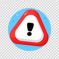 Red triangle warning sign on blank background vector