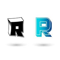 Abstract 3D Letter R Illustration vector
