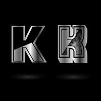 Abstract Metallic Letter K Illustration vector