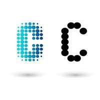 Abstract Dotted Letter C Alphabet Design vector