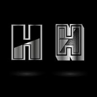 Ilustración metálica abstracta de la letra h vector