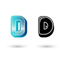 Modern Letter D Icon Illustration vector