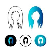 Abstract Woman Hairstyle Icon Illustration vector