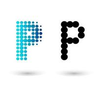 Abstract Dotted Letter P Alphabet Design vector