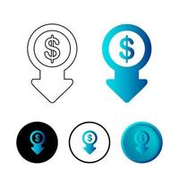 Abstract Cost Reduction Icon Illustration vector