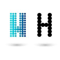 Diseño de alfabeto letra h punteada abstracta vector