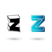 Abstract 3D Letter Z Illustration vector