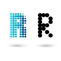 Abstract Dotted Letter R Alphabet Design vector