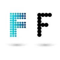 Abstract Dotted Letter F Alphabet Design vector