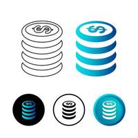 Abstract Coin Stack Icon Illustration vector