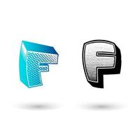 Abstract Retro Alphabet Letter F Illustration vector