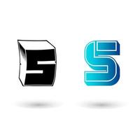 Abstract 3D Letter S Illustration vector