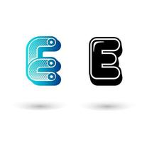 Modern Letter E Icon Illustration vector