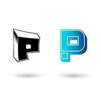 Abstract 3D Letter P Illustration vector