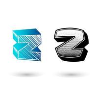 Abstract Retro Alphabet Letter Z Illustration vector