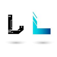 Modern Technology Letter L Vector Design