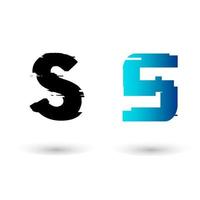 Creative Glitch Letter S Design vector