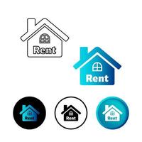 Abstract Home For Rent Icon Illustration vector