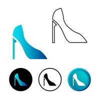 Abstract Heel Sandal Icon Illustration vector