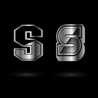 Abstract Metallic Letter S Illustration vector