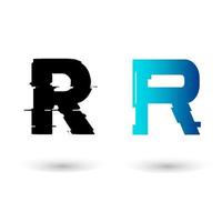 Creative Glitch Letter R Design vector