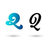 Stylish Letter Q Typography vector