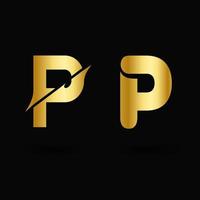 Vector Luxury Letter P Typography