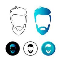 Abstract Man Hairstyle Icon Illustration vector