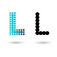 Abstract Dotted Letter L Alphabet Design vector