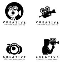 video camera, film player and recorder logo icon symbol vector