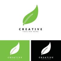 plant and logo design, simple minimalist natural concept, green decoration vector