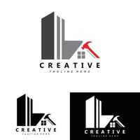 Urban building construction logo icon symbol, house, apartment, city view vector