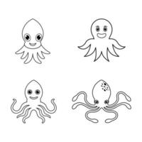 Ilustración de icono de vector de pulpo