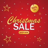 red and gold fancy Christmas sale design. design for christmas banner and poster templates vector