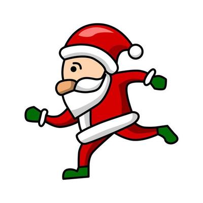 illustration of santa claus running. design for christmas banner and poster template.